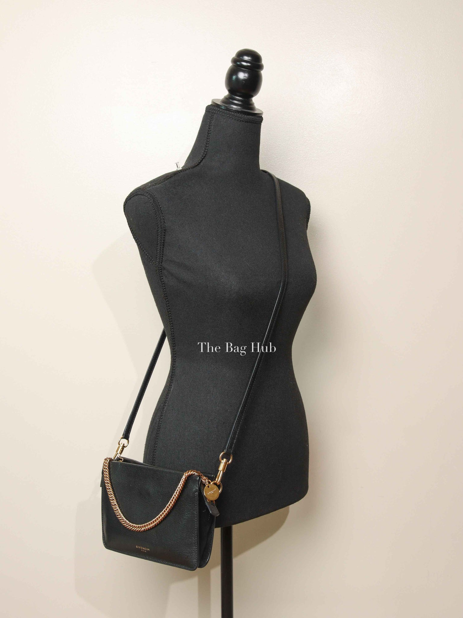 Givenchy Black Goatskin Suede Cross 3 Crossbody Bag
