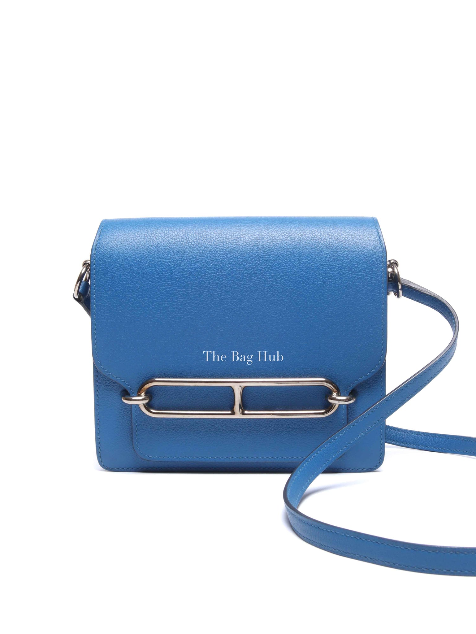 Hermes Bleu Zellige Evercolor Mini Sac Roulis Bag PHW