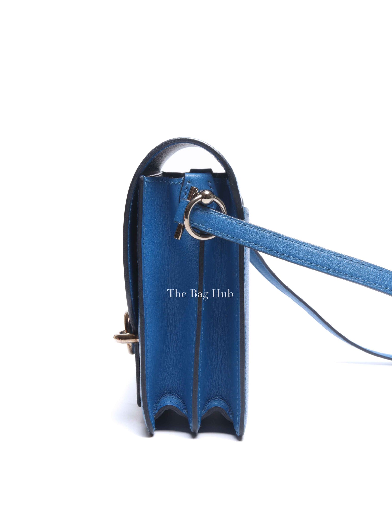 Hermes Bleu Zellige Evercolor Mini Sac Roulis Bag PHW
