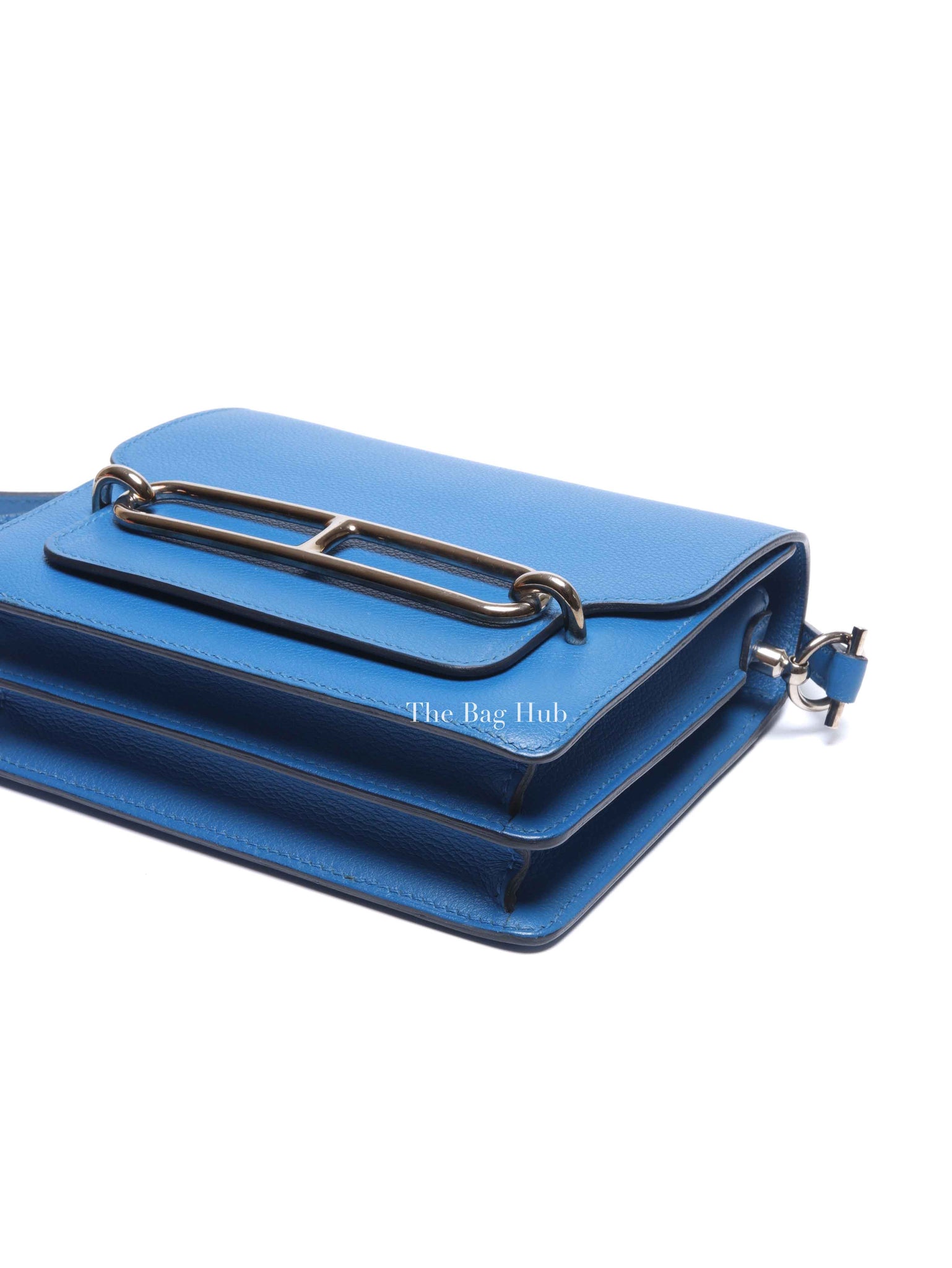 Hermes Bleu Zellige Evercolor Mini Sac Roulis Bag PHW