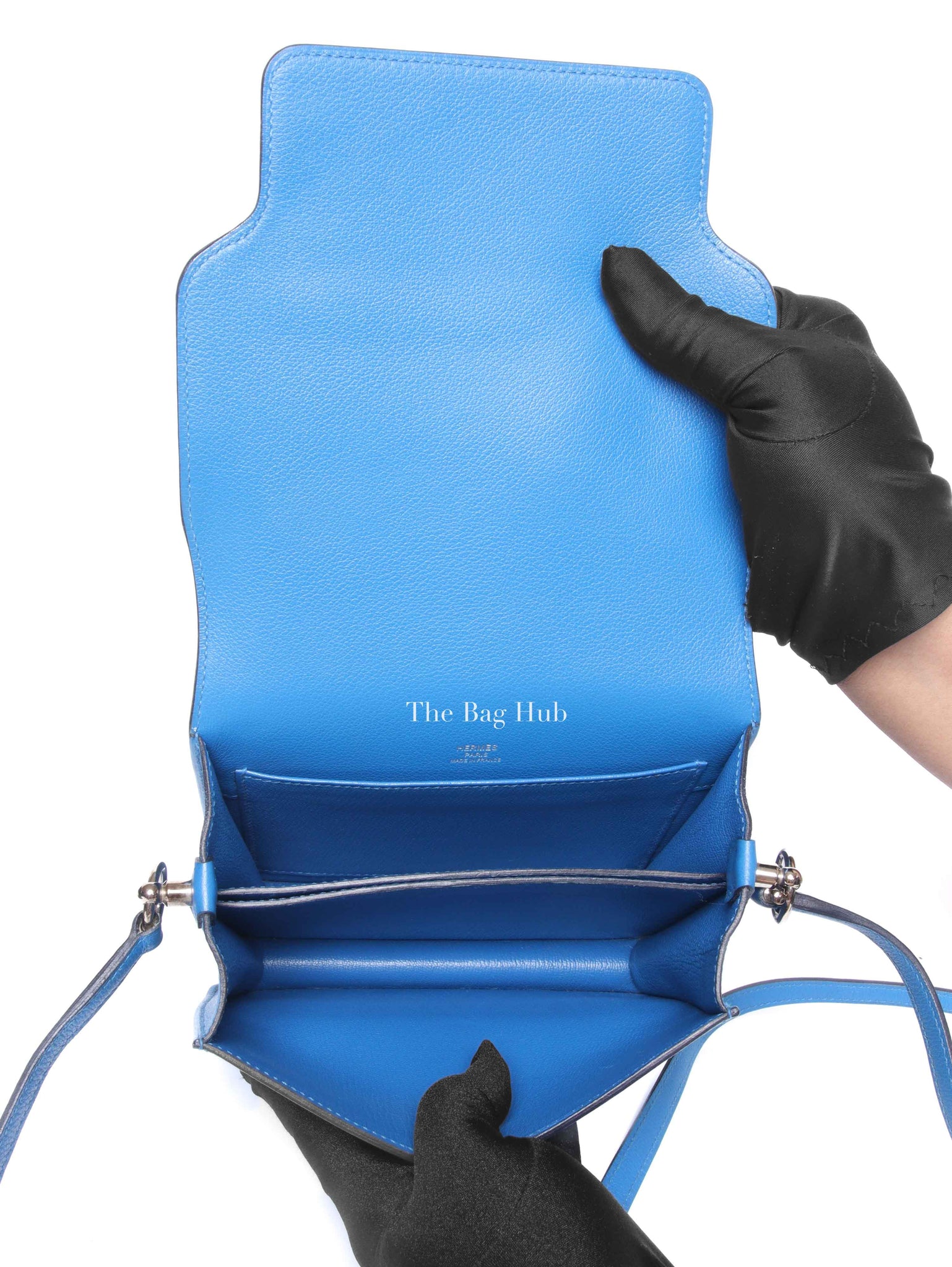 Hermes Bleu Zellige Evercolor Mini Sac Roulis Bag PHW