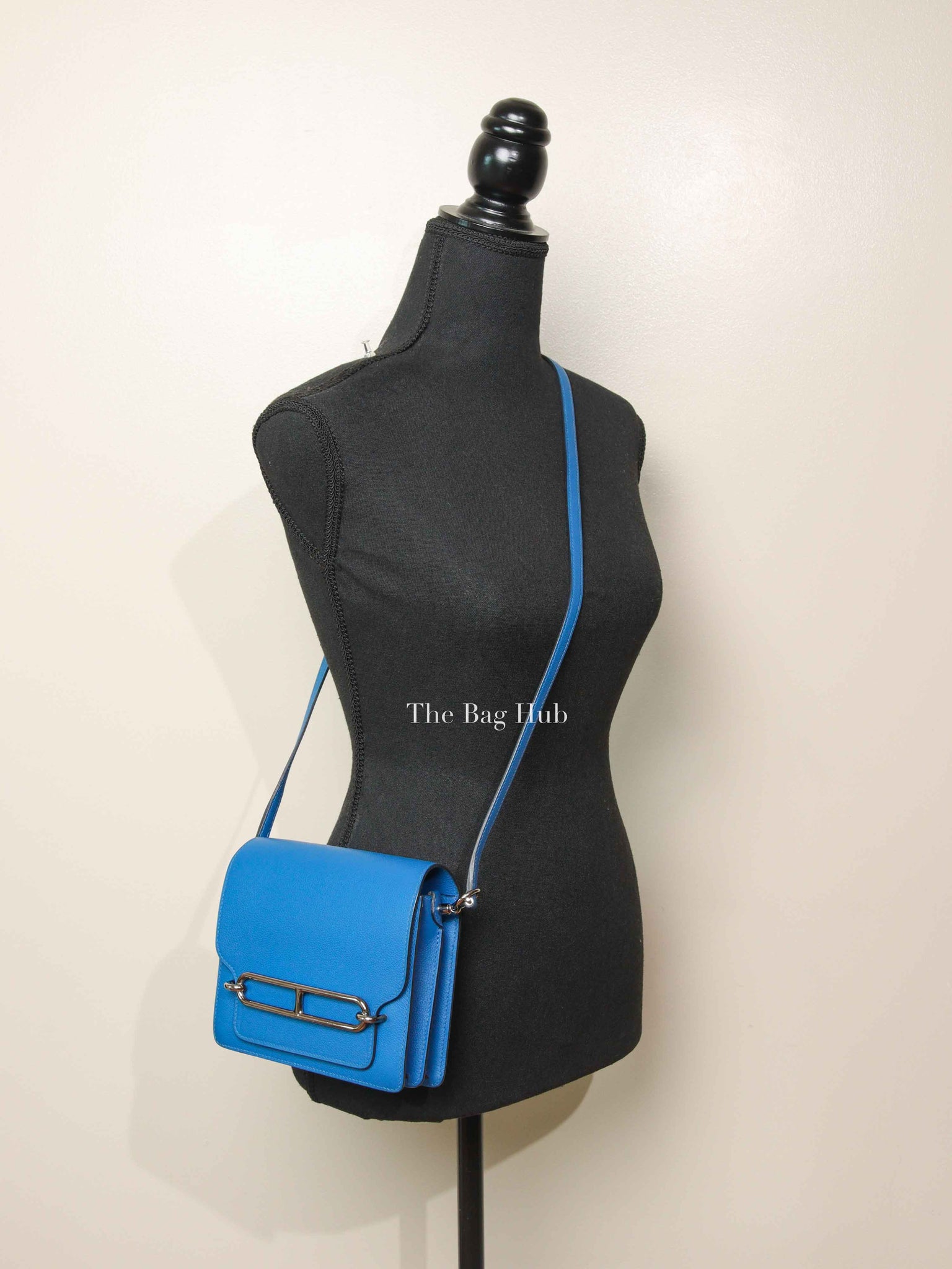 Hermes Bleu Zellige Evercolor Mini Sac Roulis Bag PHW