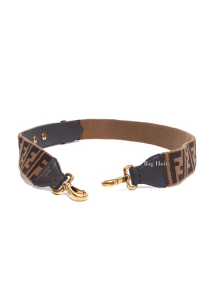 Fendi Brown Azuca Canvas/Leather Shoulder Strap