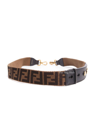 Fendi Brown Azuca Canvas/Leather Shoulder Strap