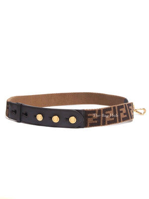Fendi Brown Azuca Canvas/Leather Shoulder Strap