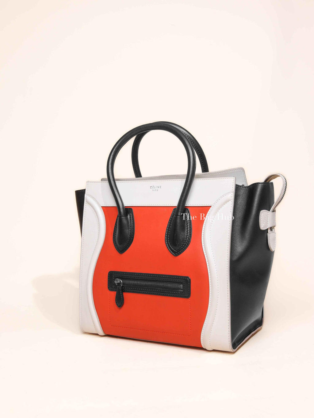 Celine Tri-Color Drummed Calfskin Mini Luggage Tote Bag