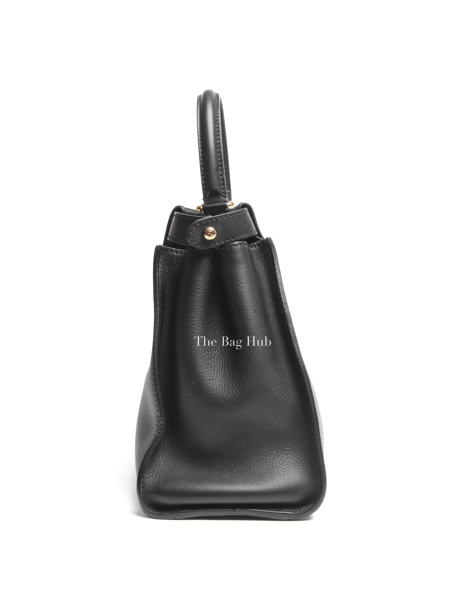 Fendi Black Leather Medium Peekaboo Iconic Shoulder Bag