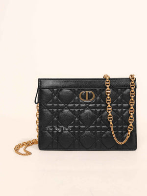 Dior Black Supple Cannage Calfskin Caro Every Dior Pouch