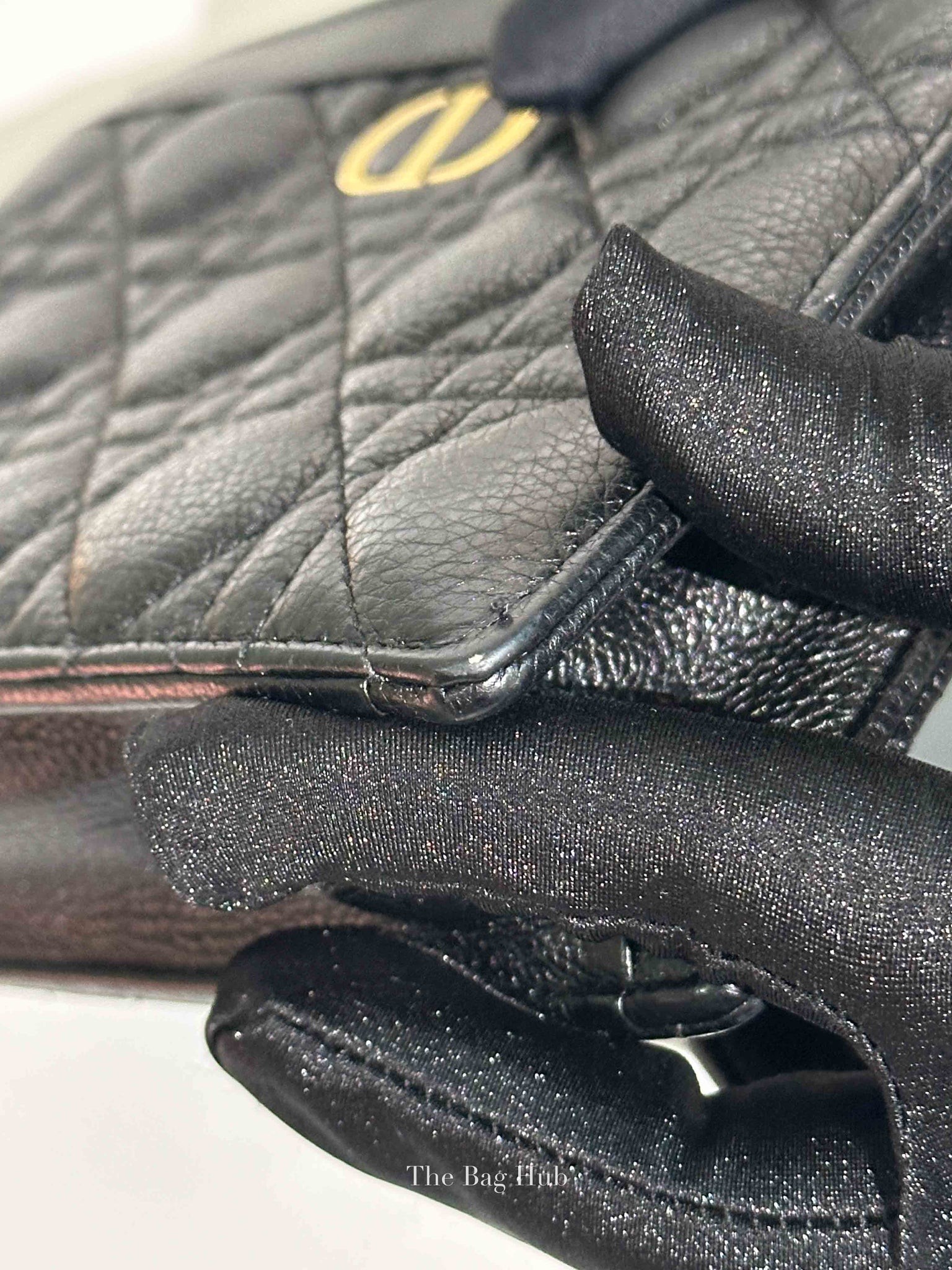 Dior Black Supple Cannage Calfskin Caro Every Dior Pouch