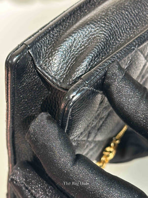 Dior Black Supple Cannage Calfskin Caro Every Dior Pouch