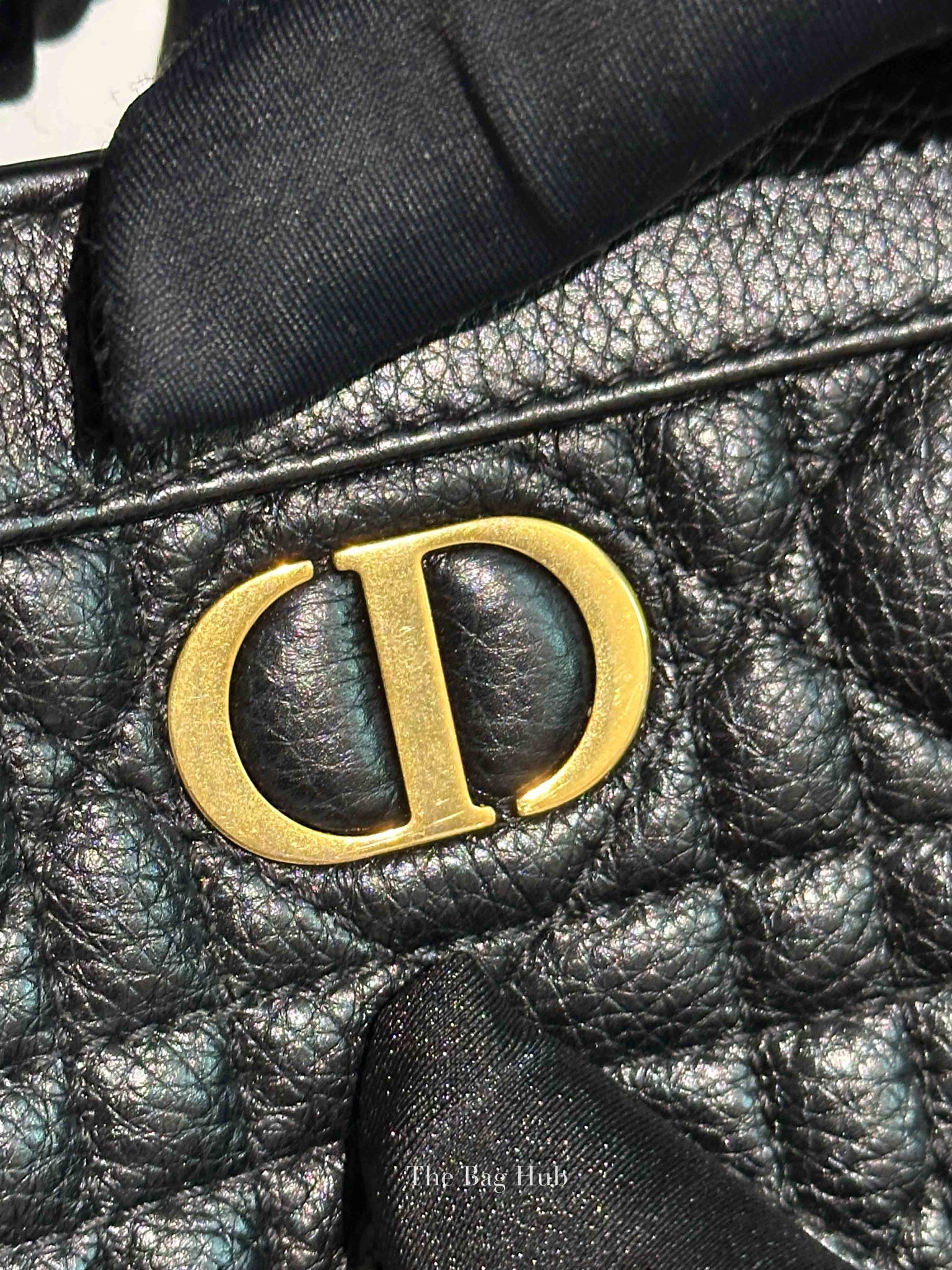 Dior Black Supple Cannage Calfskin Caro Every Dior Pouch