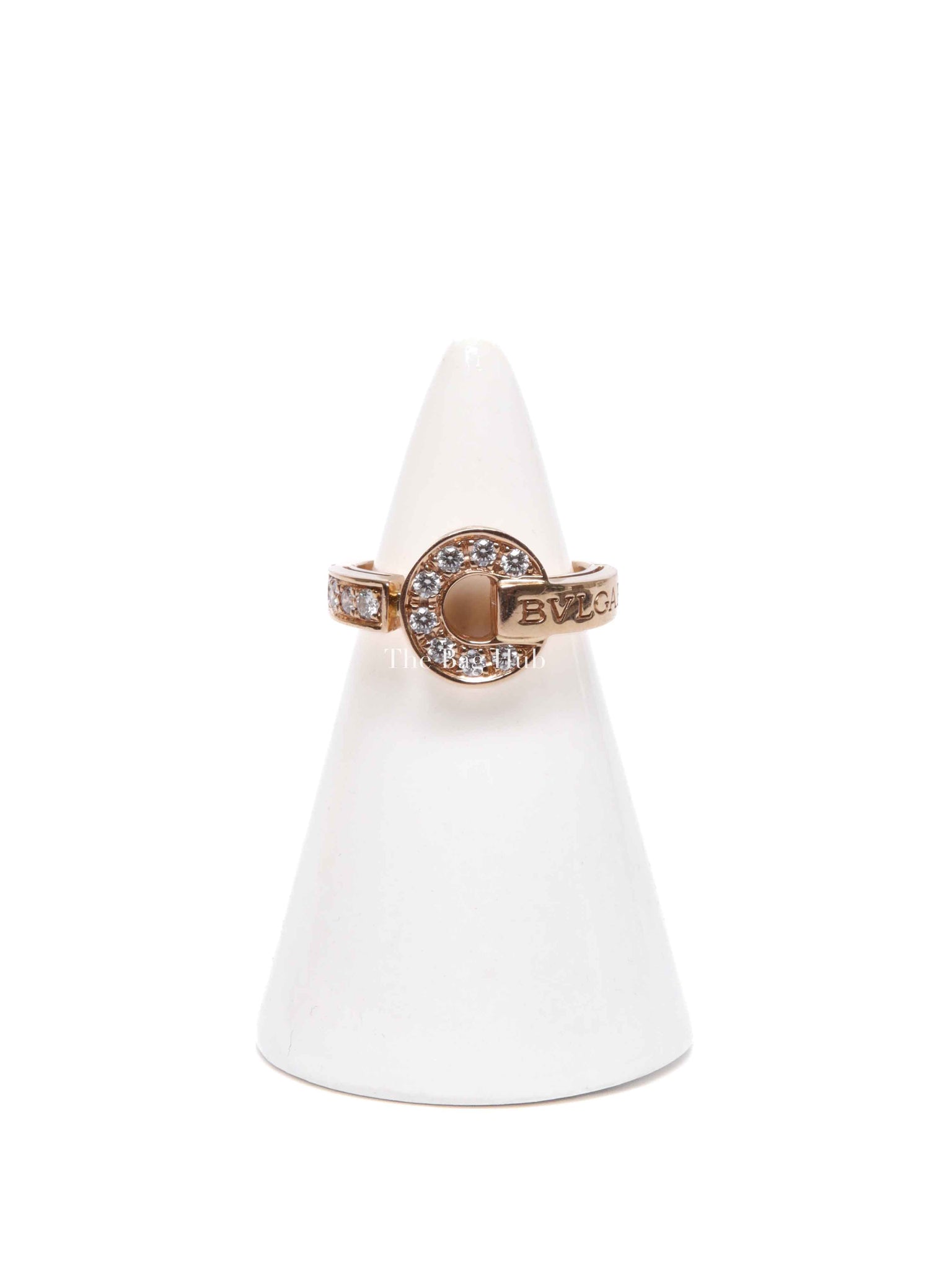 Bvlgari Rose Gold w/ pavÉ Diamond 18k Ring Size 49