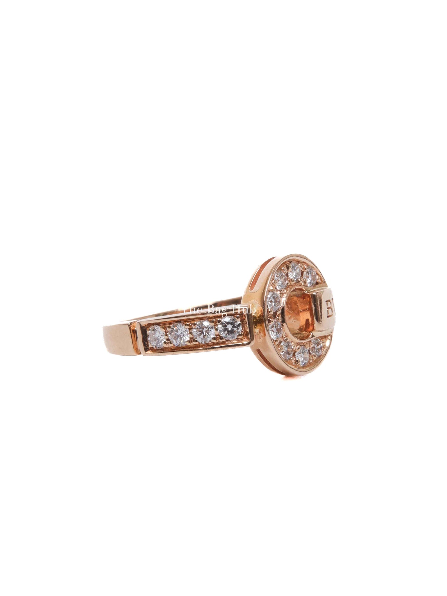 Bvlgari Rose Gold w/ pavÉ Diamond 18k Ring Size 49