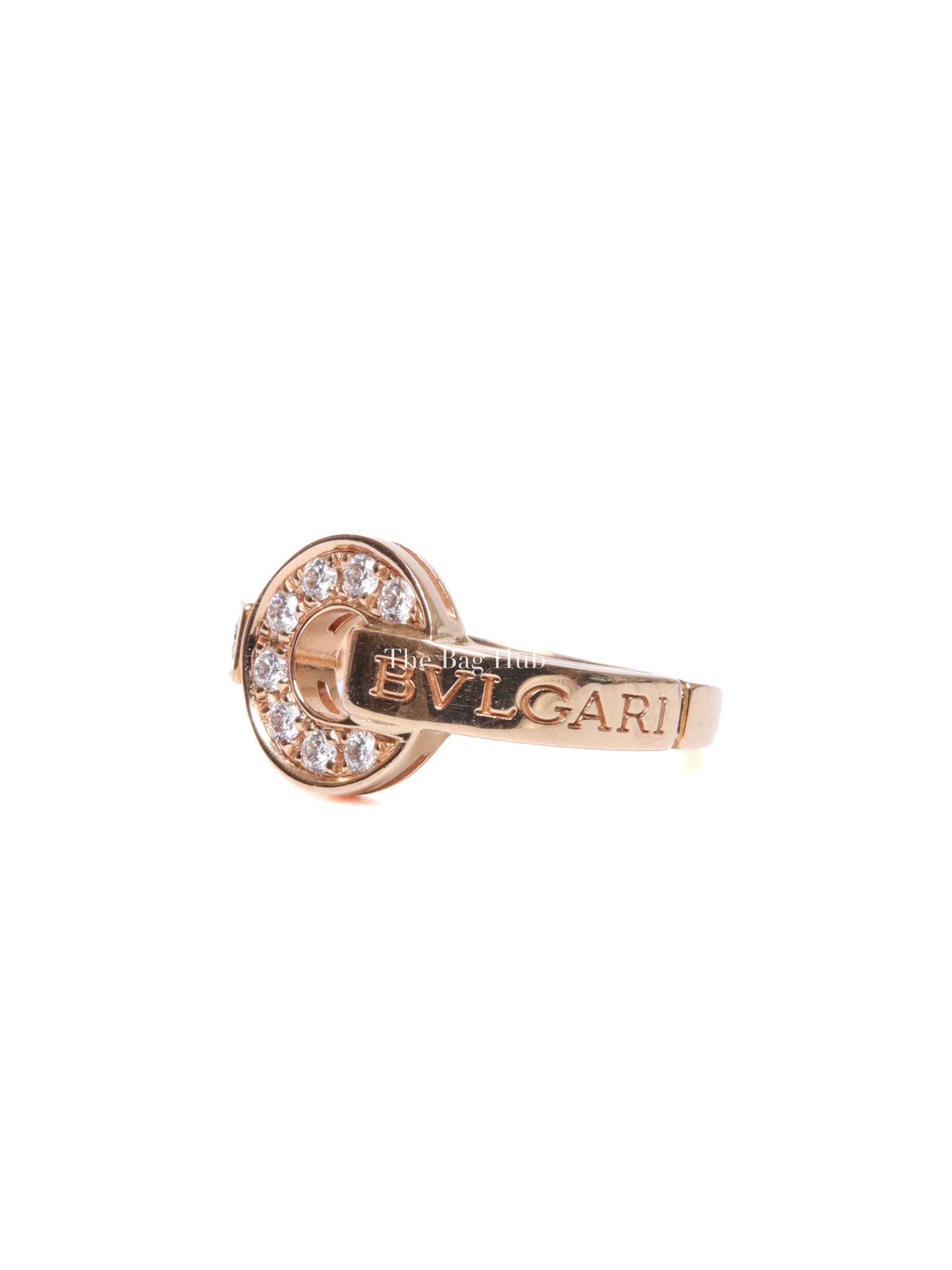Bvlgari Rose Gold w/ pavÉ Diamond 18k Ring Size 49