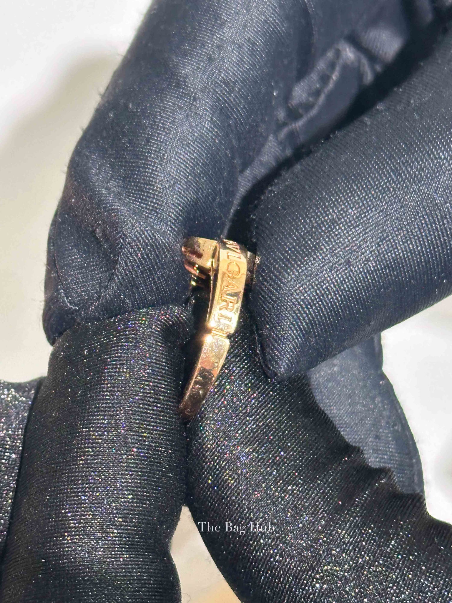 Bvlgari Rose Gold w/ pavÉ Diamond 18k Ring Size 49