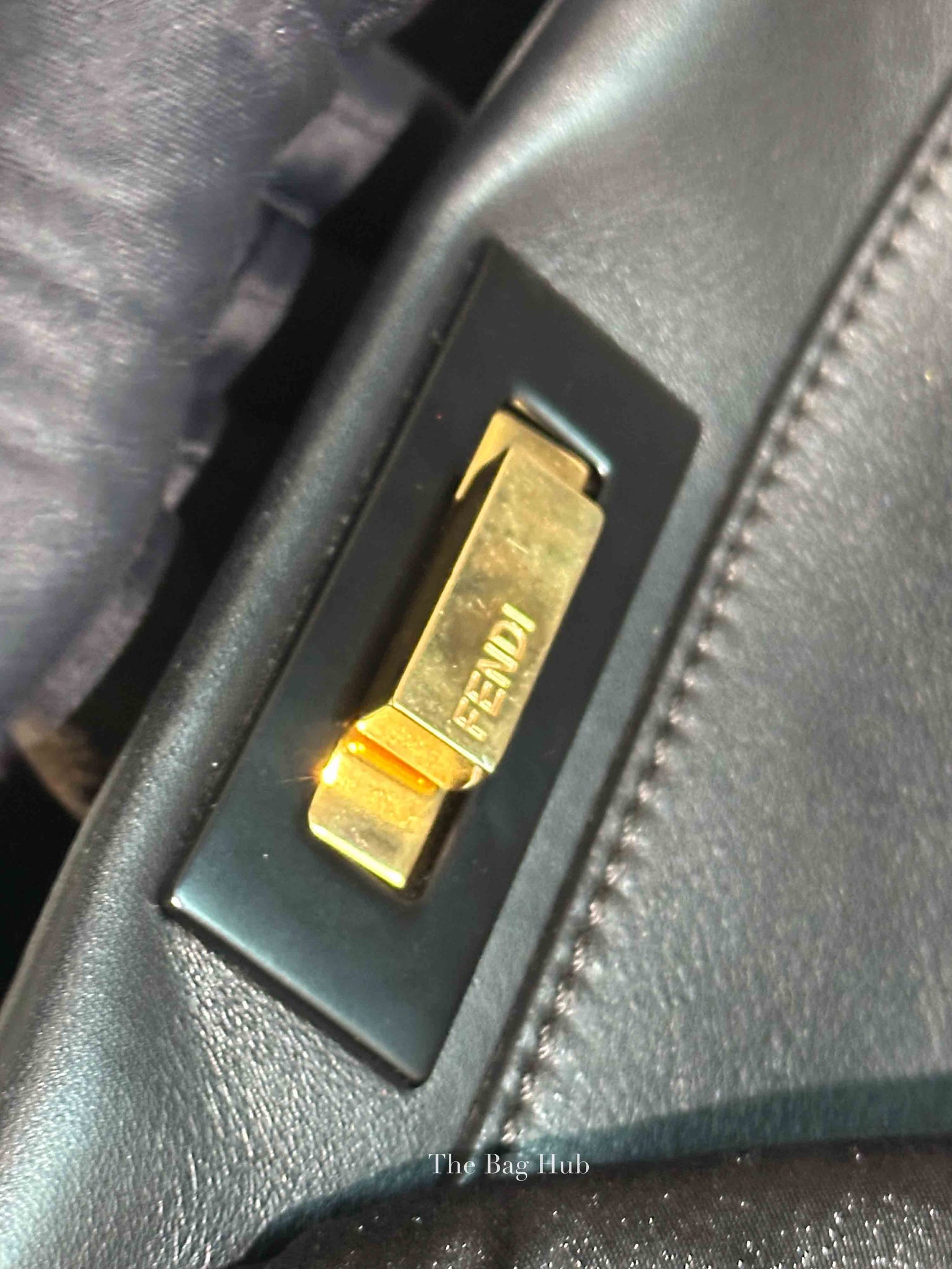 Fendi Black Leather Medium Peekaboo Iconic Shoulder Bag