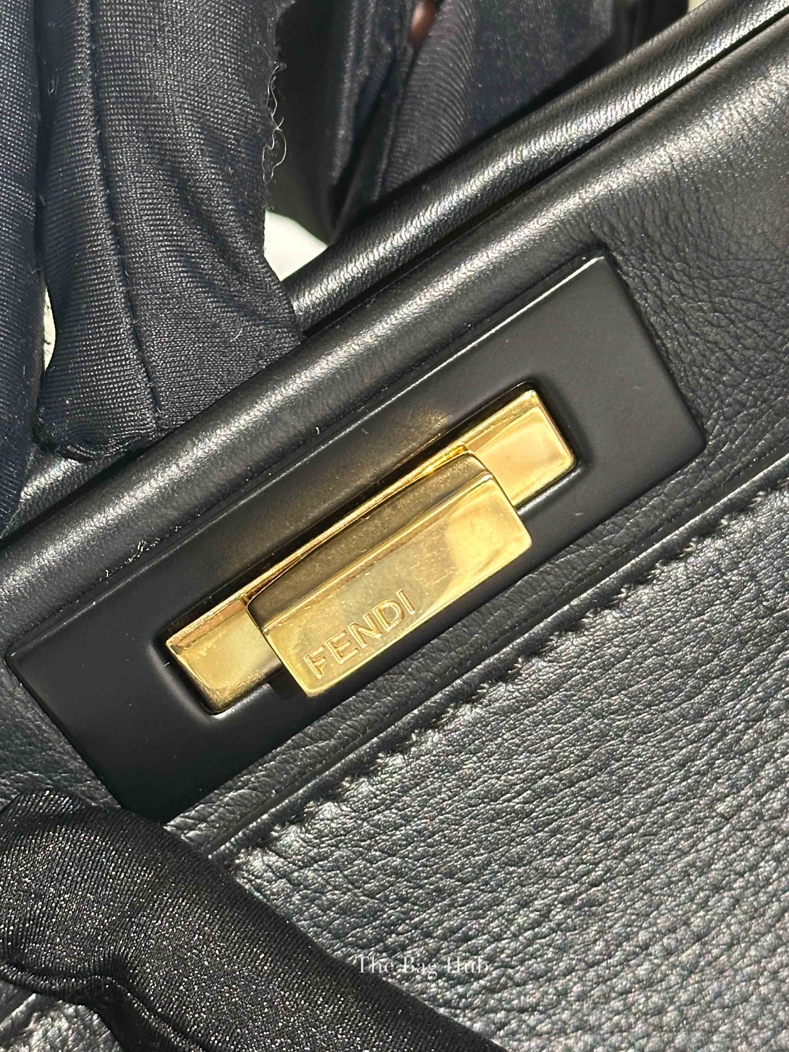 Fendi Black Leather Medium Peekaboo Iconic Shoulder Bag