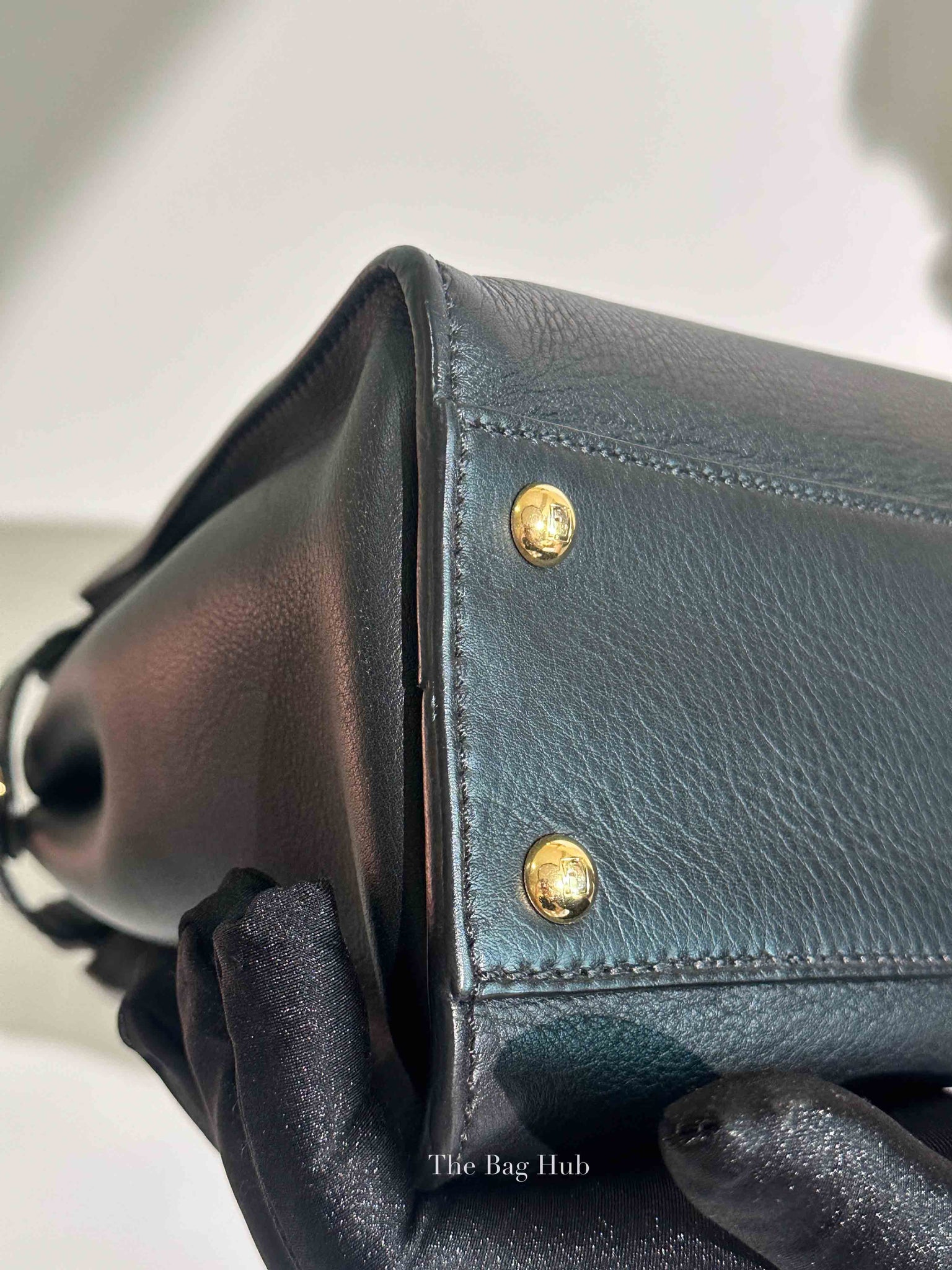 Fendi Black Leather Medium Peekaboo Iconic Shoulder Bag