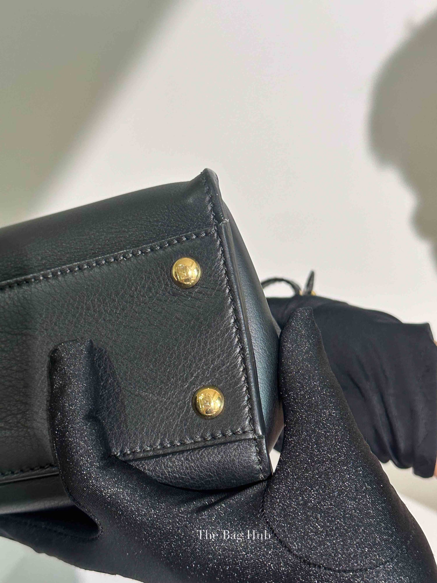 Fendi Black Leather Medium Peekaboo Iconic Shoulder Bag