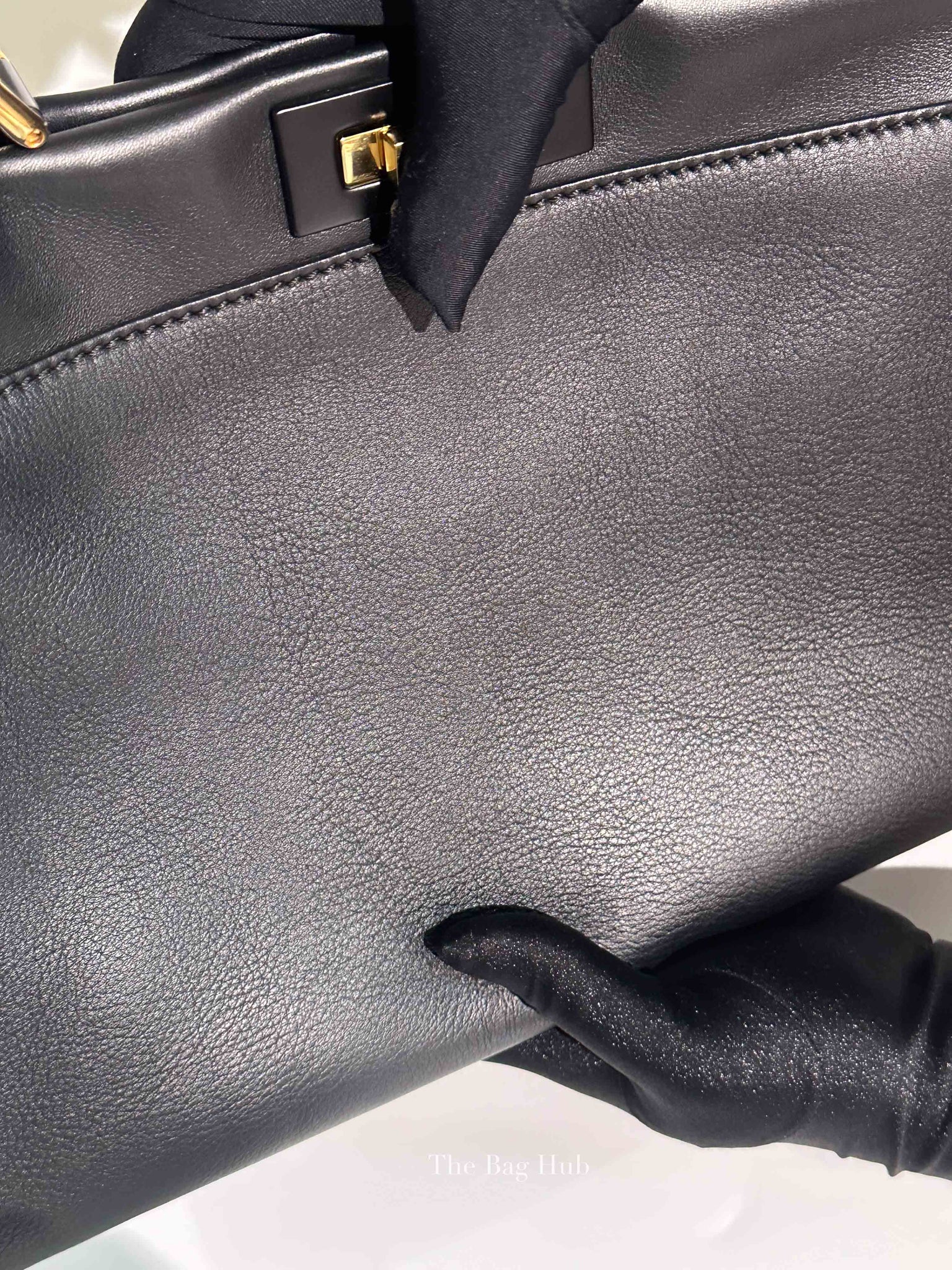 Fendi Black Leather Medium Peekaboo Iconic Shoulder Bag