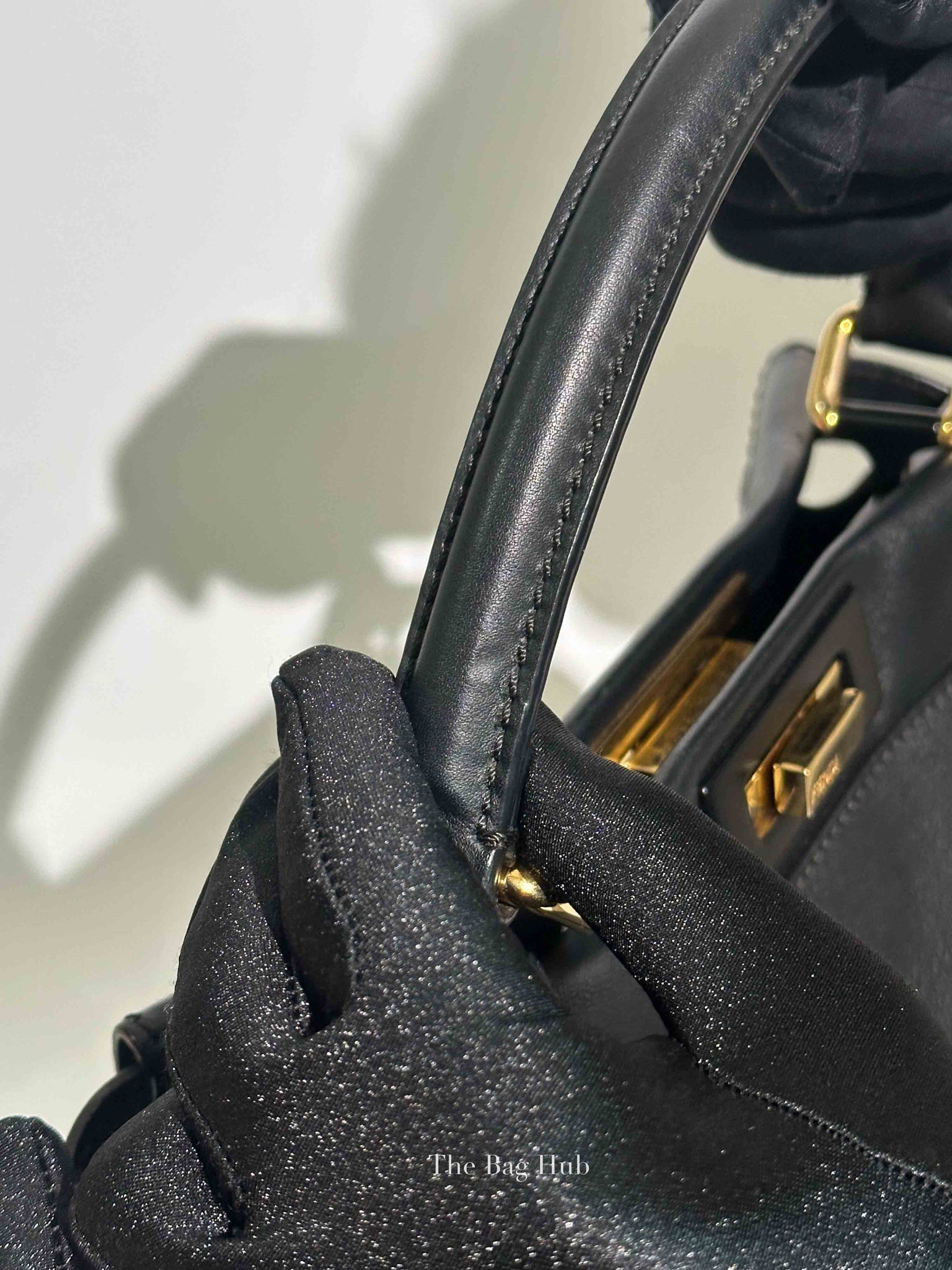 Fendi Black Leather Medium Peekaboo Iconic Shoulder Bag