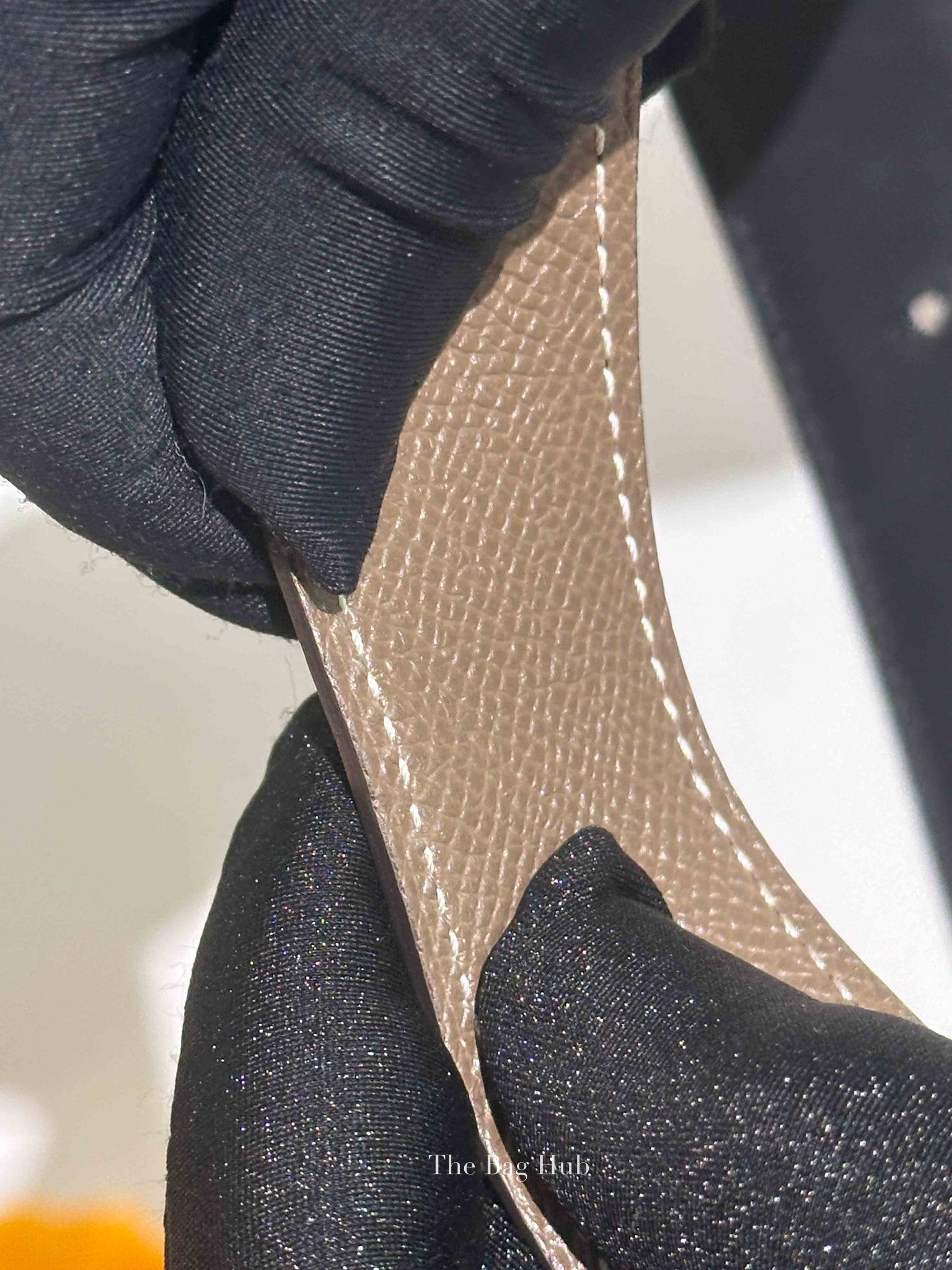 Hermes Noir/Etoupe Togo/Calfskin Reversible Belt Strap Size 90