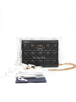 Dior Black Supple Cannage Calfskin Caro Every Dior Pouch