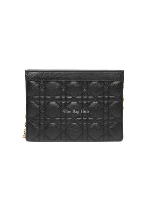 Dior Black Supple Cannage Calfskin Caro Every Dior Pouch