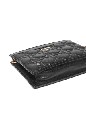 Dior Black Supple Cannage Calfskin Caro Every Dior Pouch