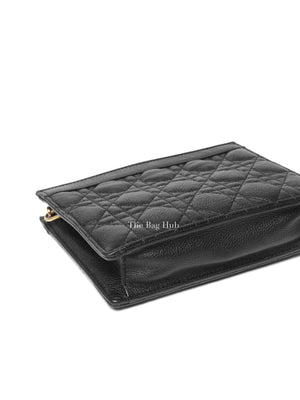 Dior Black Supple Cannage Calfskin Caro Every Dior Pouch
