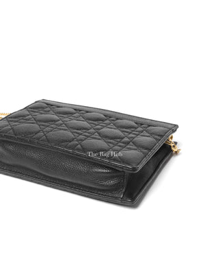 Dior Black Supple Cannage Calfskin Caro Every Dior Pouch