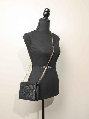 Dior Black Supple Cannage Calfskin Caro Every Dior Pouch
