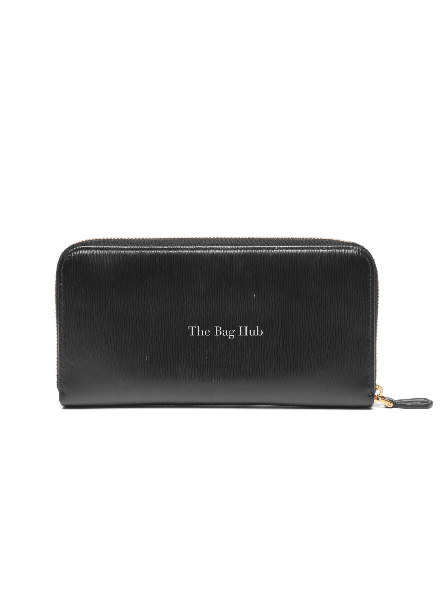 Prada Black Leather Vitello Move Zip Around Long Wallet 1ML506