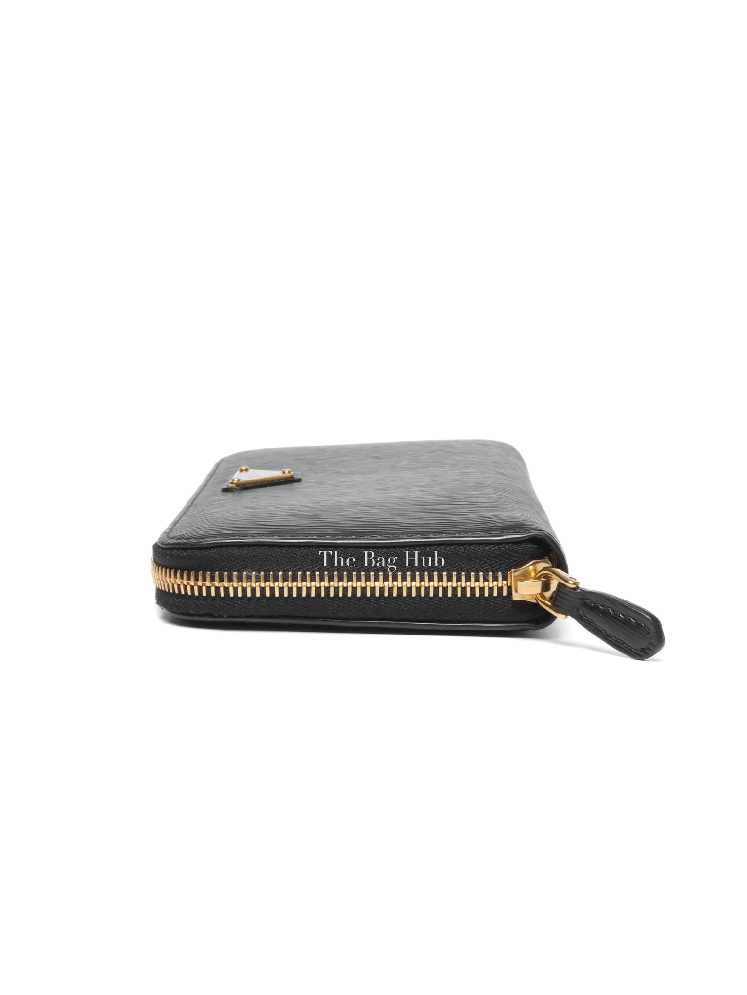 Prada Black Leather Vitello Move Zip Around Long Wallet 1ML506