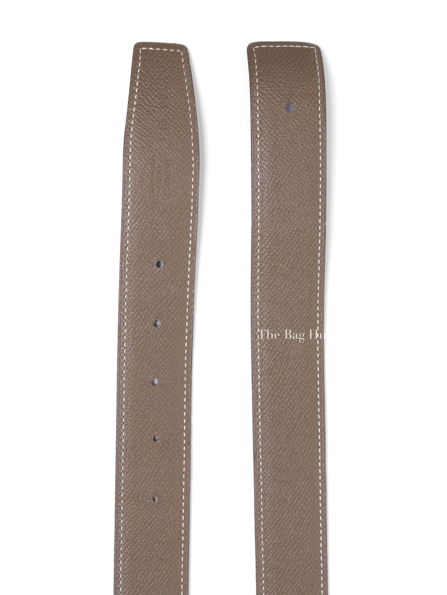 Hermes Noir/Etoupe Togo/Calfskin Reversible Belt Strap Size 90