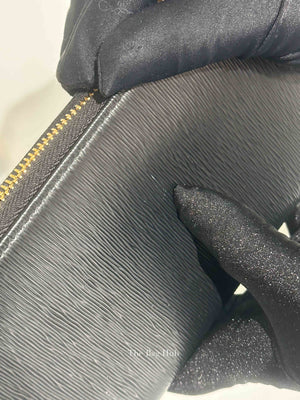 Prada Black Leather Vitello Move Zip Around Long Wallet 1ML506