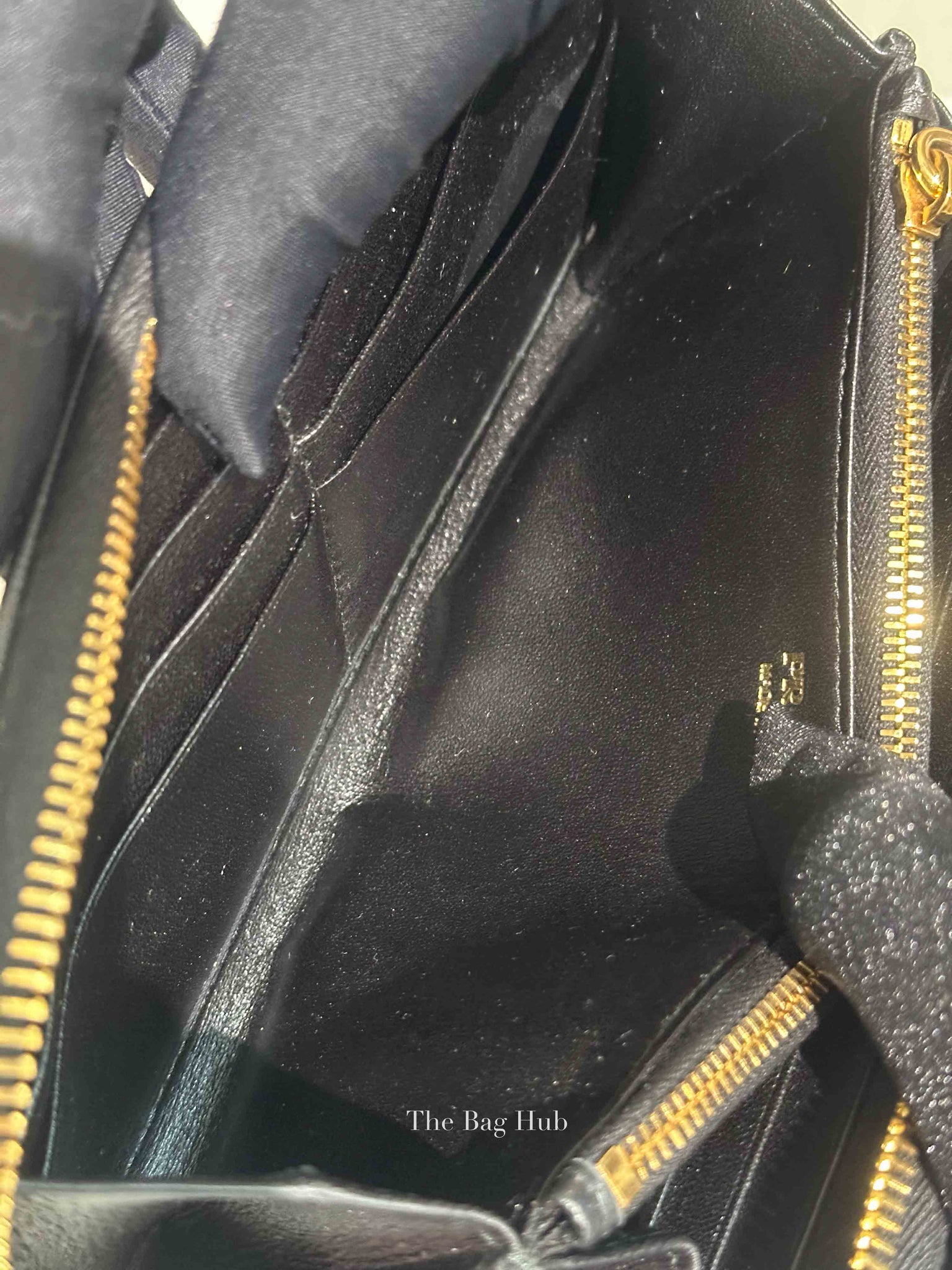 Prada Black Leather Vitello Move Zip Around Long Wallet 1ML506