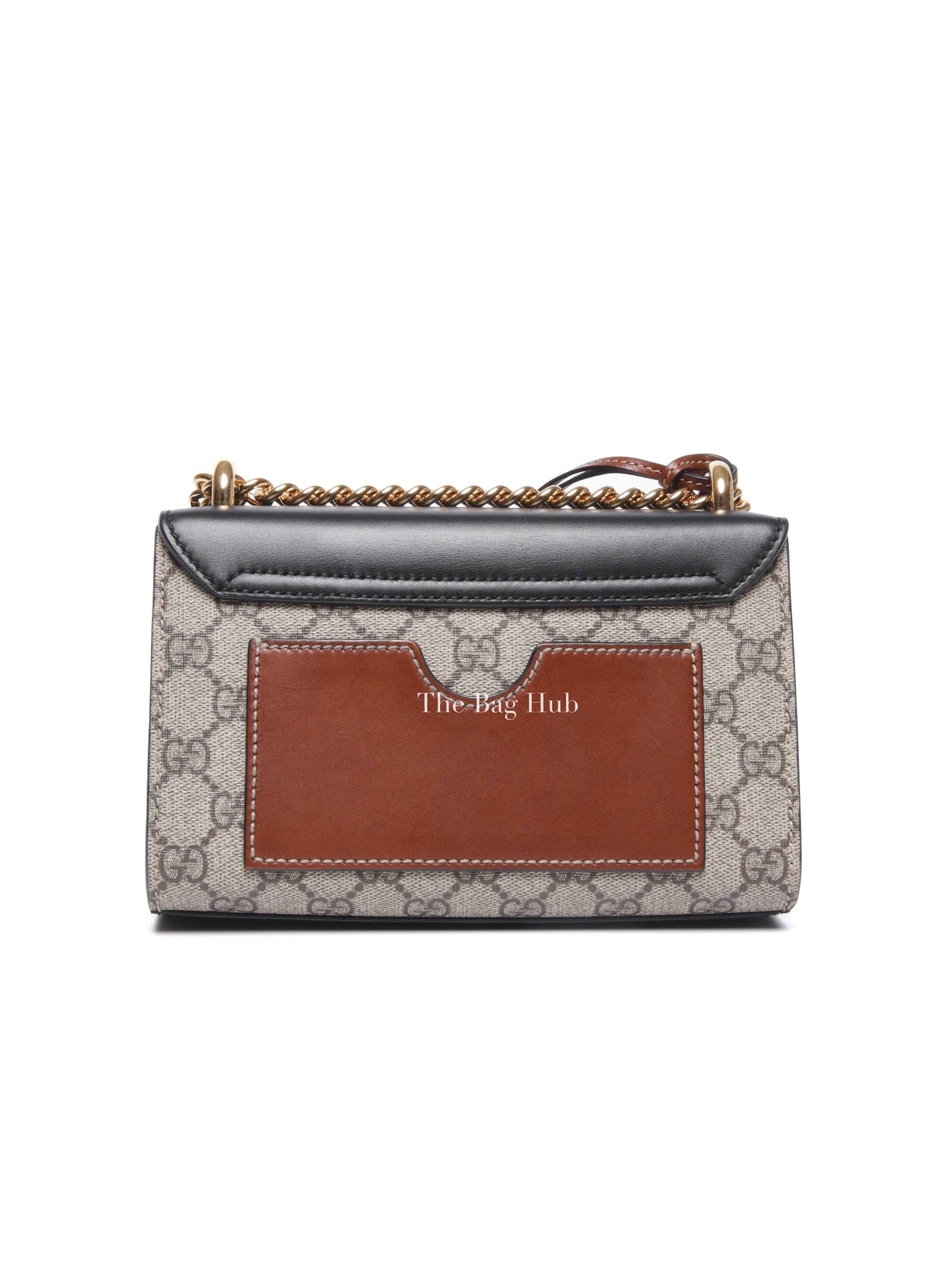 Gucci Black/Beige GG Supreme Monogram Calfskin Small Padlock Shoulder Bag