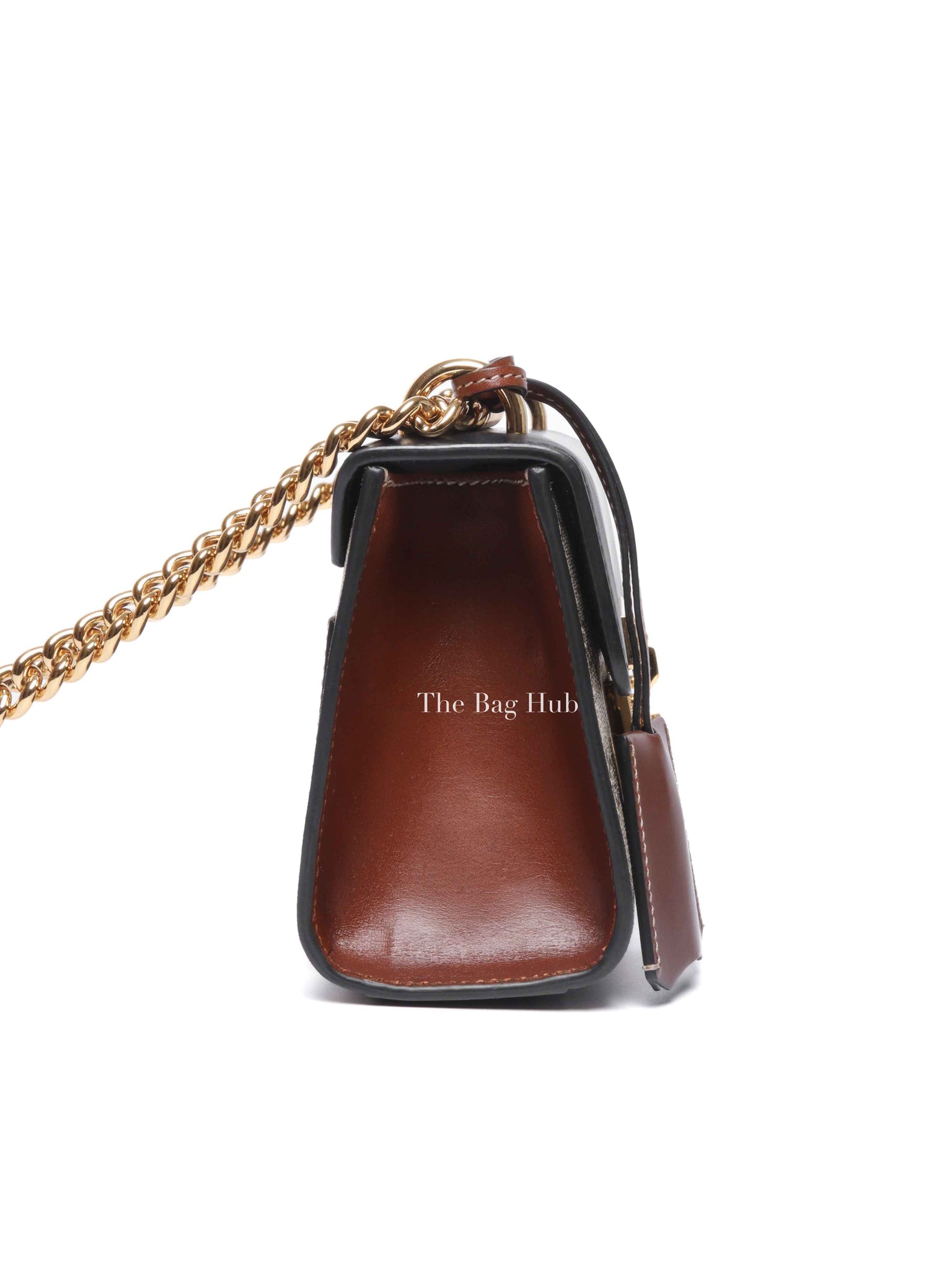 Gucci Black/Beige GG Supreme Monogram Calfskin Small Padlock Shoulder Bag