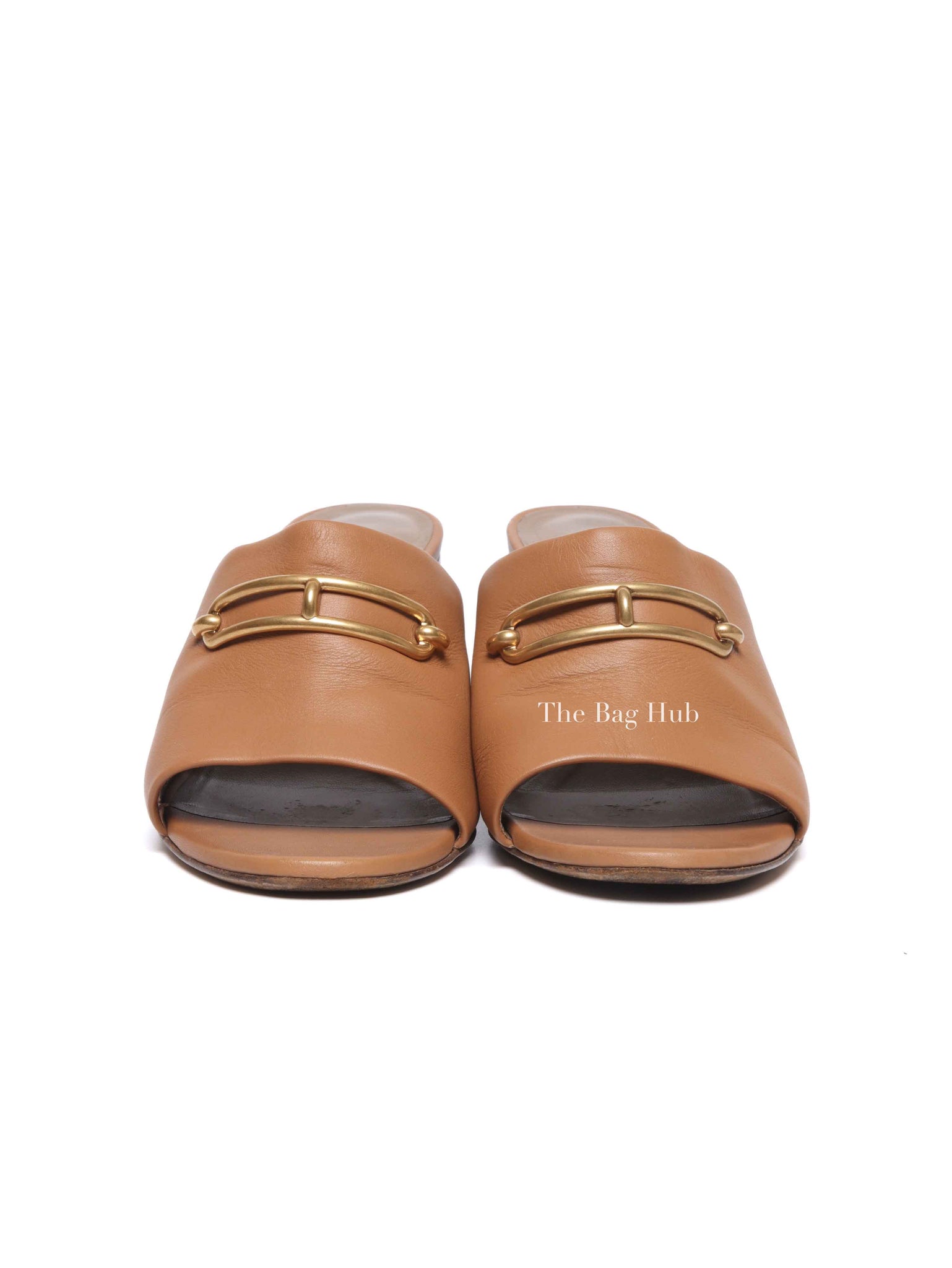 Hermes Beige Dore Leather Camilla Mules Size 39.5