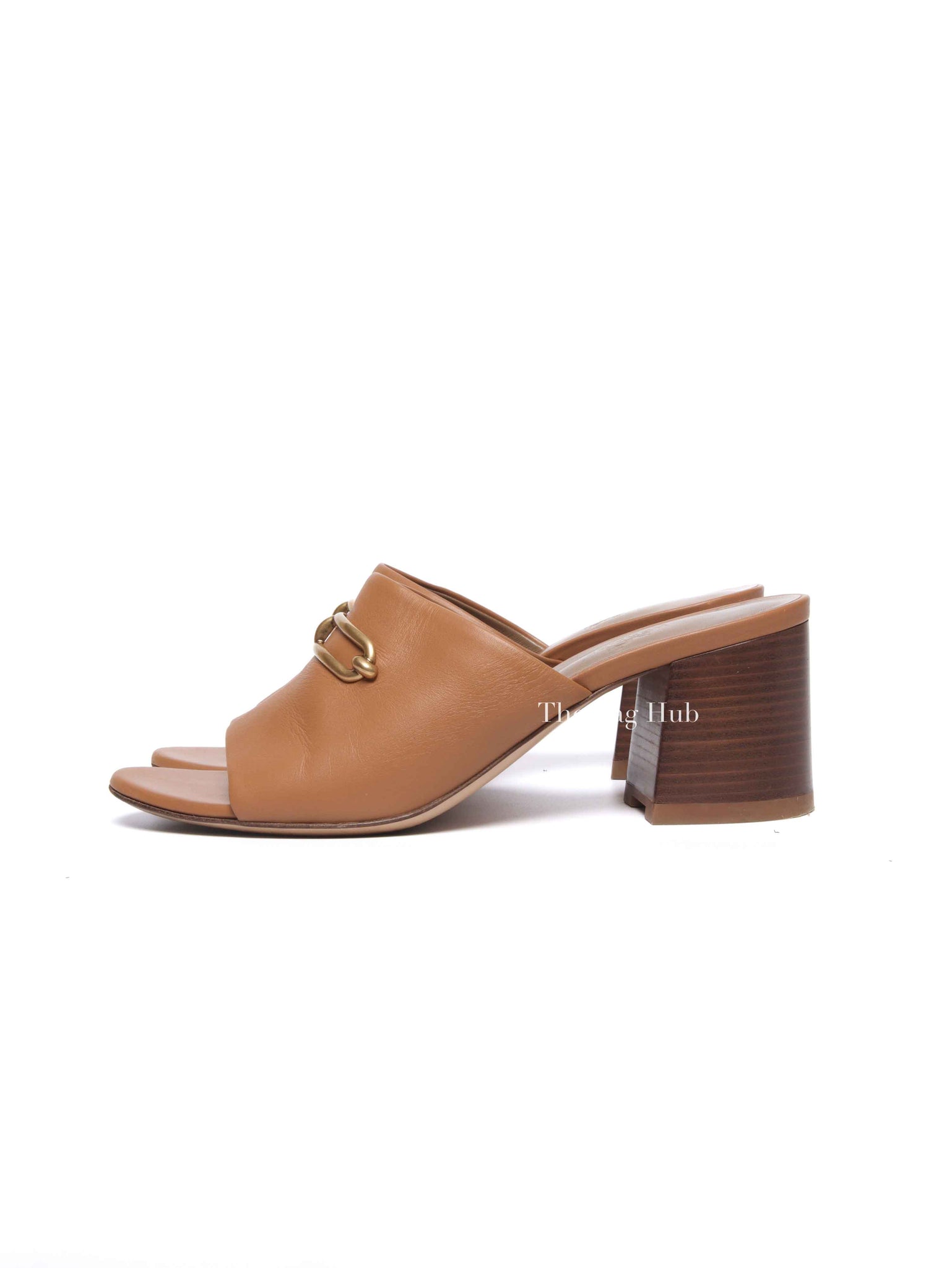 Hermes Beige Dore Leather Camilla Mules Size 39.5