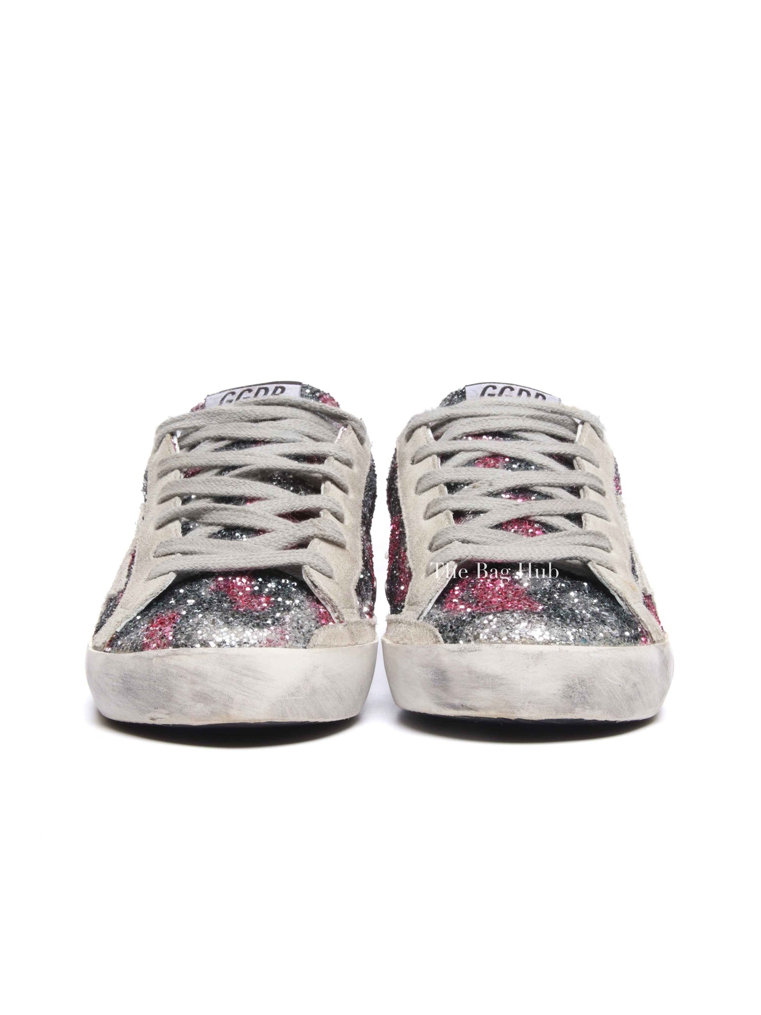 Golden Goose Gray/Pink/Blue Glitter Superstar Shoes Size 36