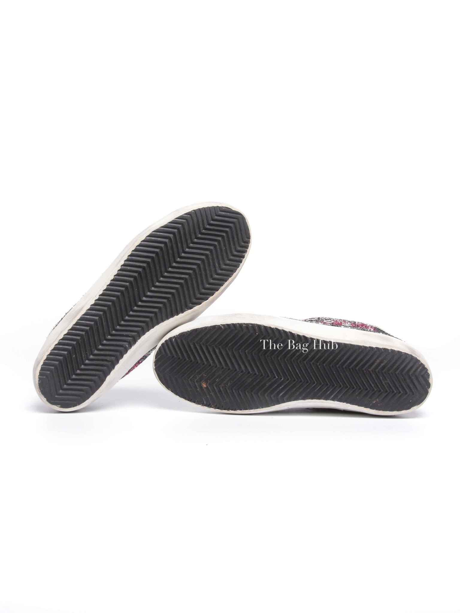 Golden Goose Gray/Pink/Blue Glitter Superstar Shoes Size 36