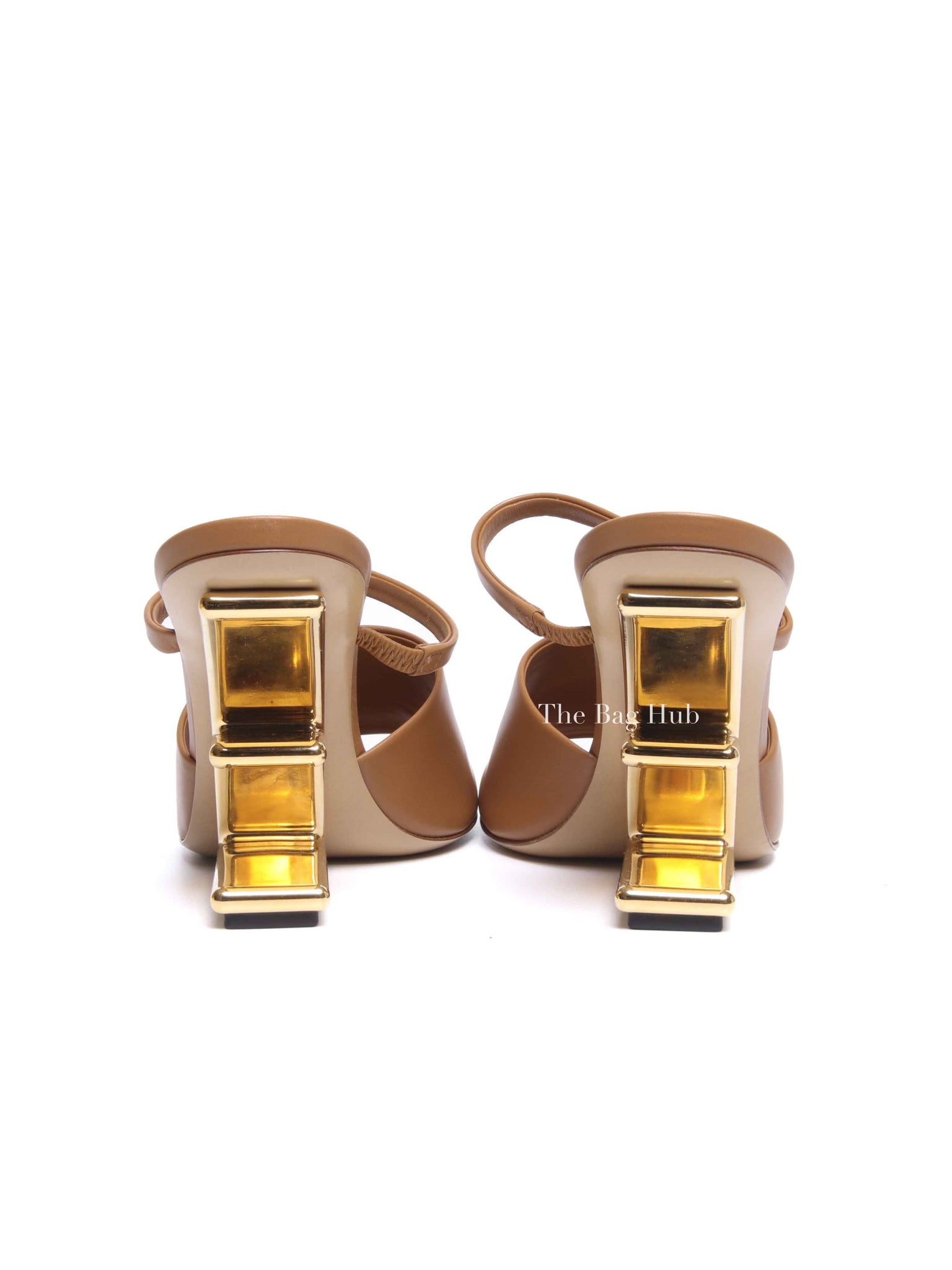 Fendi Caramel Leather Fendi First Slide Sandals Size 37.5