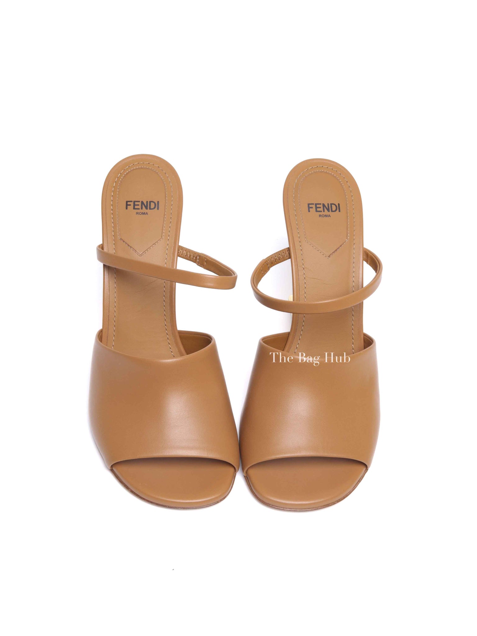 Fendi Caramel Leather Fendi First Slide Sandals Size 37.5
