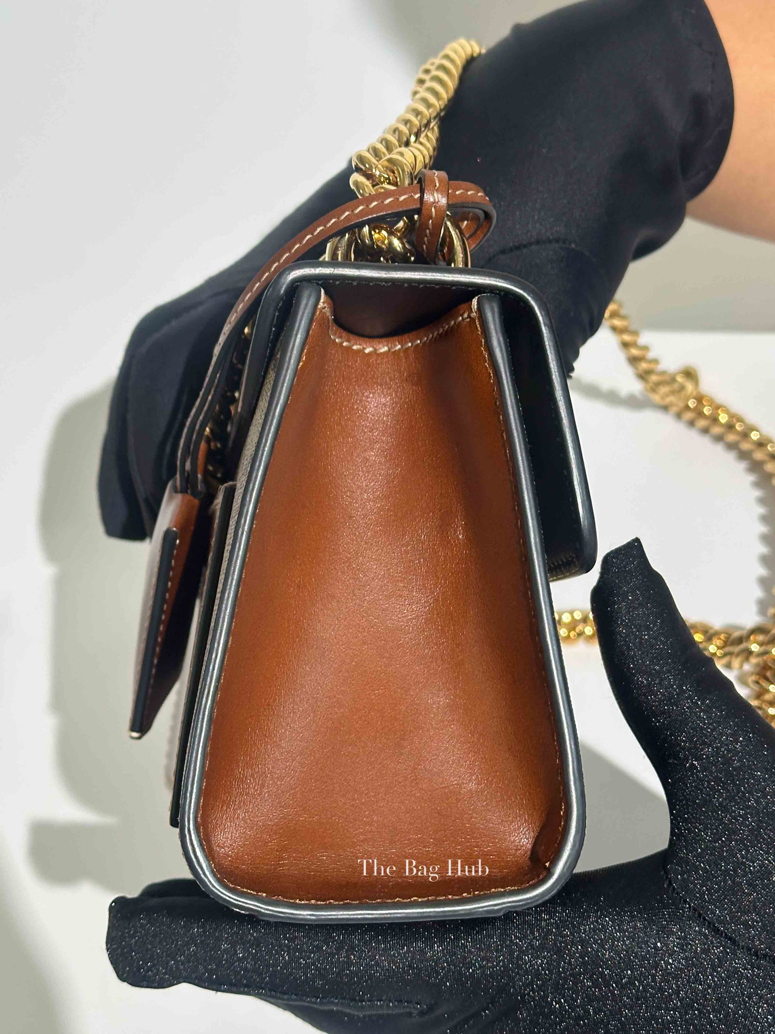 Gucci Black/Beige GG Supreme Monogram Calfskin Small Padlock Shoulder Bag