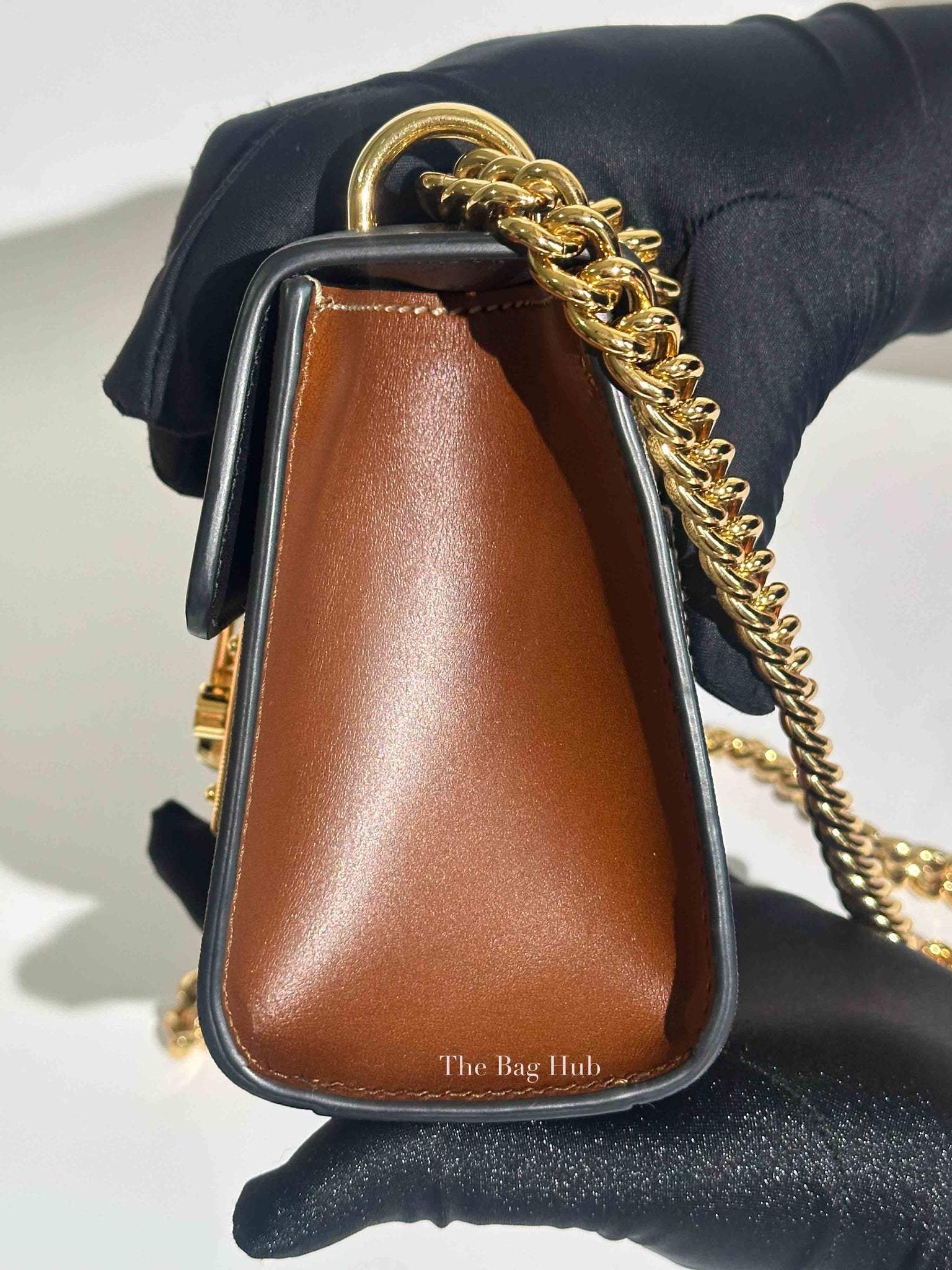 Gucci Black/Beige GG Supreme Monogram Calfskin Small Padlock Shoulder Bag