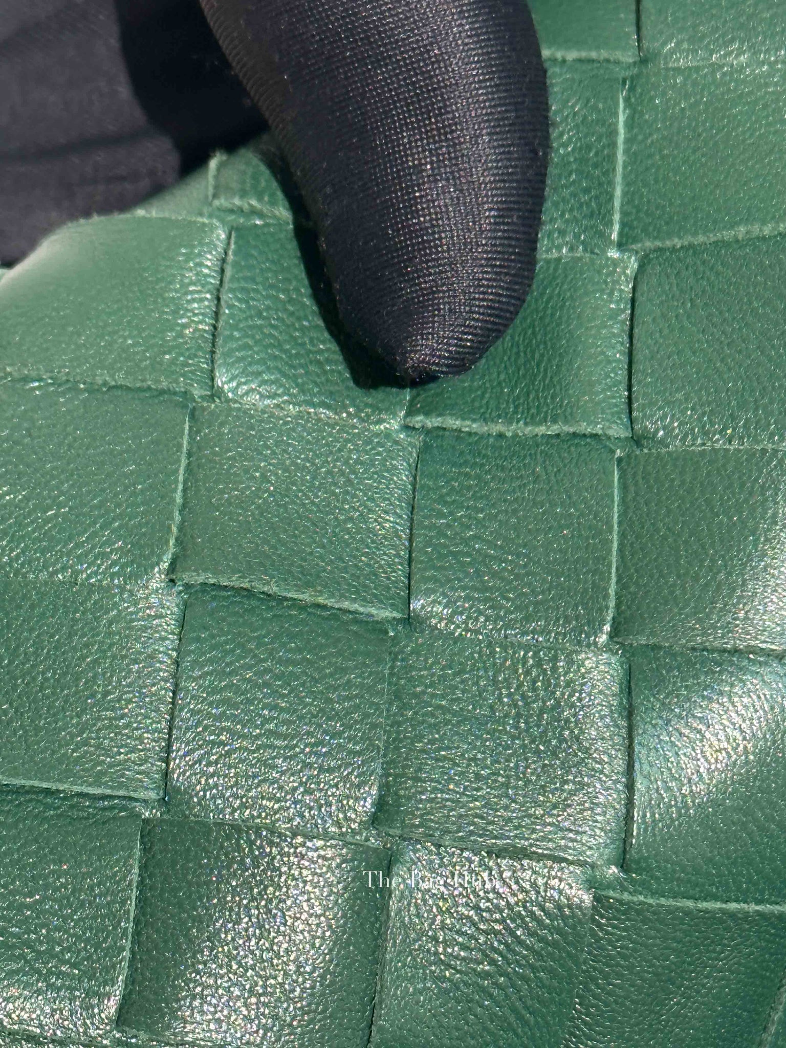 Bottega Veneta Green Intreciatto Leather Mini Jodie Bag