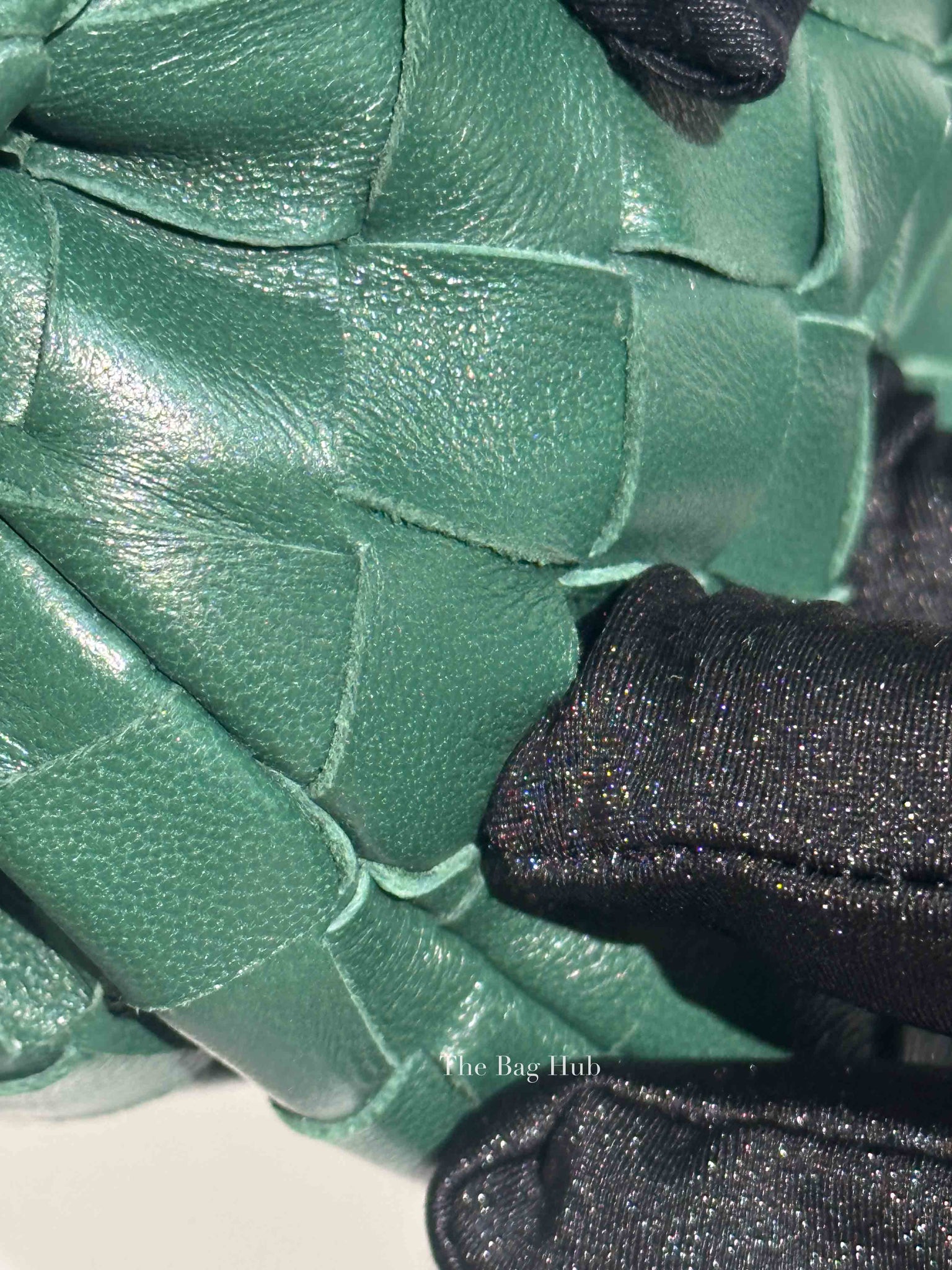 Bottega Veneta Green Intreciatto Leather Mini Jodie Bag