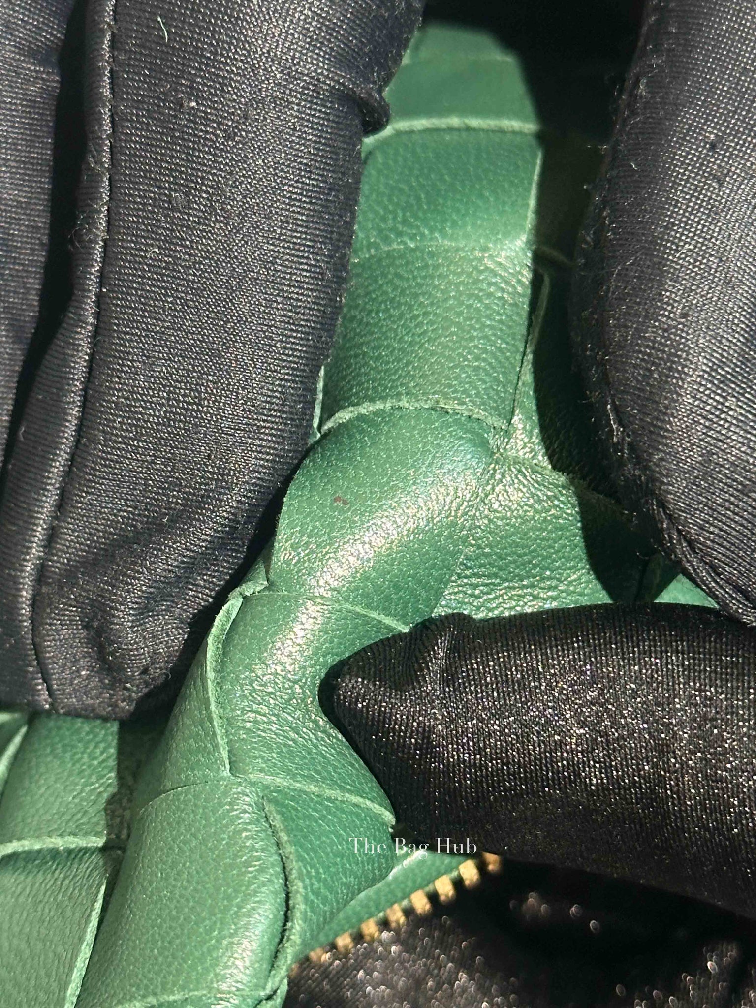 Bottega Veneta Green Intreciatto Leather Mini Jodie Bag